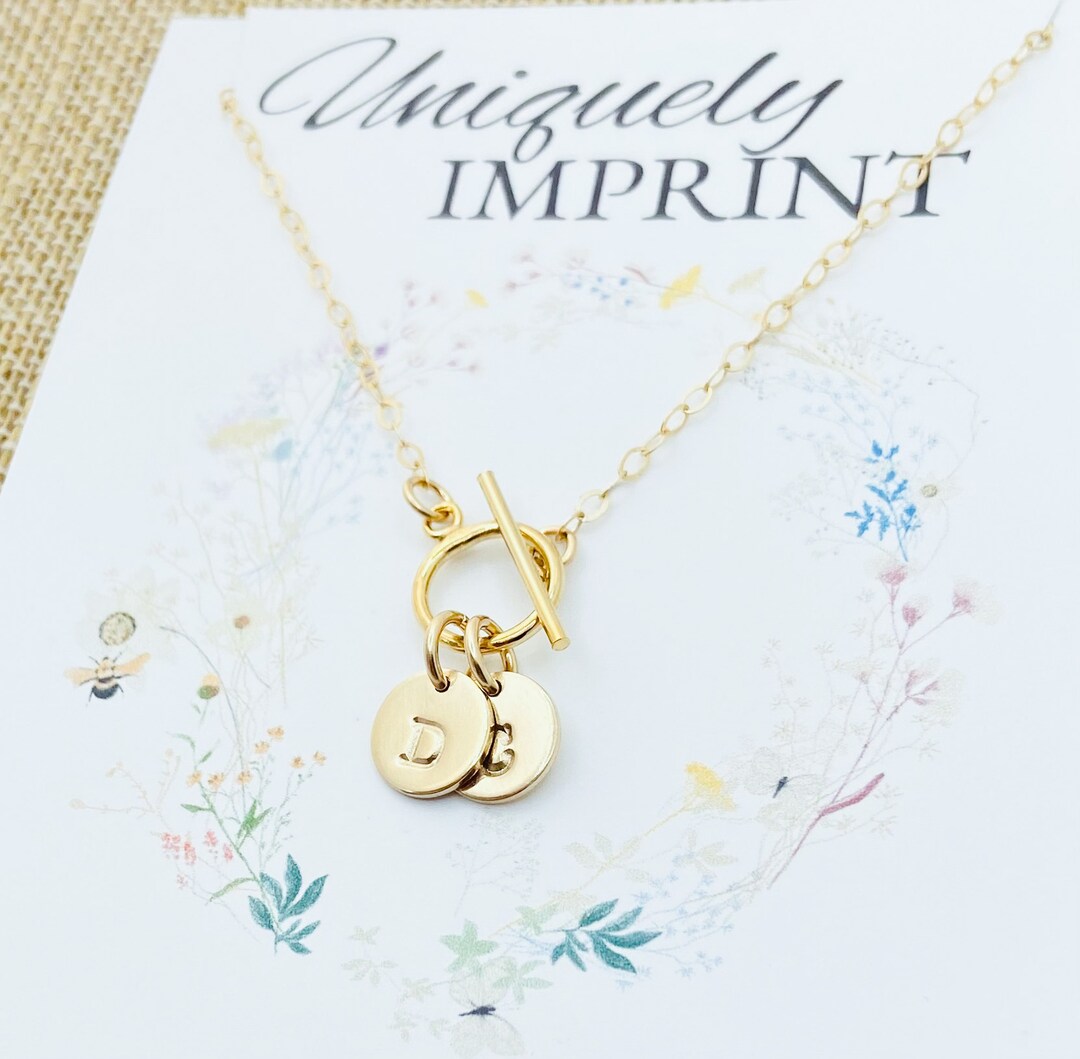 Gold Initial Toggle Necklace, Mom Initial Necklace, Grandma Initial Necklace MakerPlace by Michaels